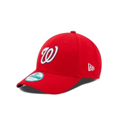 Red Washington Nationals Hat - New Era MLB The League 9FORTY Adjustable Caps USA4518603